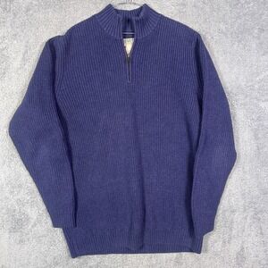 Duluth Trading Burly Retirement Sweater Men XLT Waffle Knit 1/4 Zip Ribbed 71318
